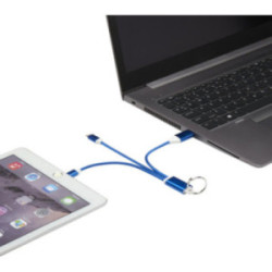 Câble de charge porte-clés 10W en aluminium recyclé