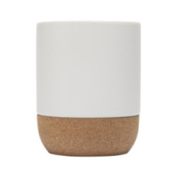 Mug en céramique blanc brillant et en liège 300 mL