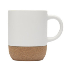 Mug en céramique blanc brillant et en liège 300 mL