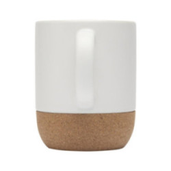 Mug en céramique blanc brillant et en liège 300 mL