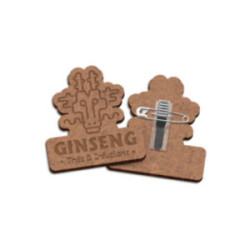 Badge sur mesure en en fibre de bois avec épingle (de 20 à 40 cm²)