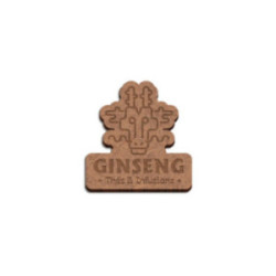 Badge sur mesure en en fibre de bois avec épingle (de 20 à 40 cm²)
