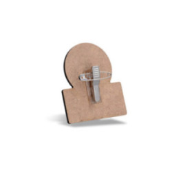 Badge sur mesure en en fibre de bois avec épingle (de 20 à 40 cm²)