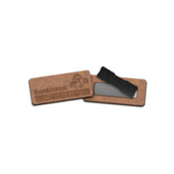 Badge sur mesure en en fibre de bois avec aimant (jusqu'à 20 cm²)