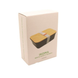 Lunch box 1000 mL noire avec couvercle en bambou Baladéo®