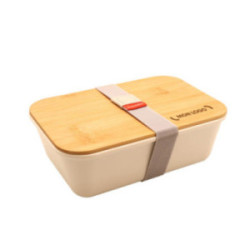 Lunch box 1000 mL blanche avec couvercle en bambou Baladéo®