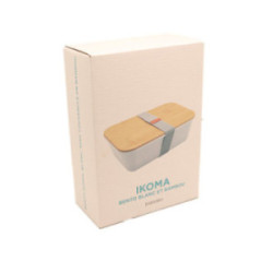 Lunch box 1000 mL blanche avec couvercle en bambou Baladéo®