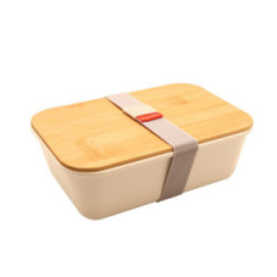 Lunch box 1000 mL blanche avec couvercle en bambou Baladéo®