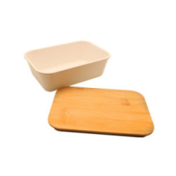 Lunch box 1000 mL blanche avec couvercle en bambou Baladéo®