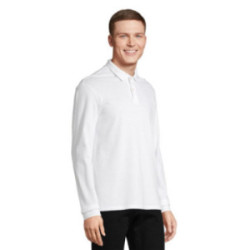 Polo mixte manches longues Sol's® Pacific blanc