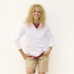 Polo mixte manches longues Sol's® Pacific blanc