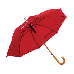 Parapluie canne en rPET ouverture automatique rouge