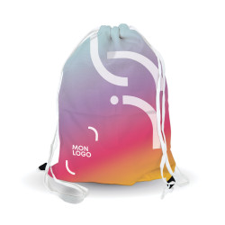 Sac à dos cordelettes 34 x 46 cm avec marquage quadri