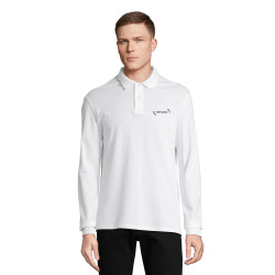 Polo mixte manches longues Sol's® Pacific blanc