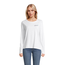Tee-shirt femme manches longues Sol's® Monarch blanc