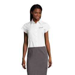 Chemise femme manches courtes Sol's® Excess blanche