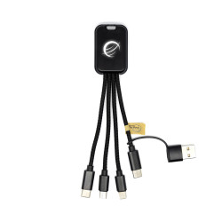 Câble de charge recyclé 20W avec logo lumineux Akashi®