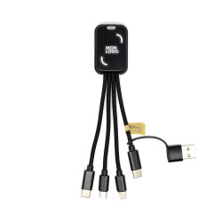 Câble de charge recyclé 20W avec logo lumineux Akashi®