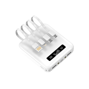 Batterie de secours avec 4 câbles 10000 mAh Akashi® blanche