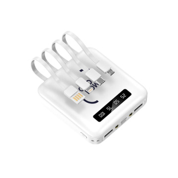 Batterie de secours avec 4 câbles 10000 mAh Akashi® blanche