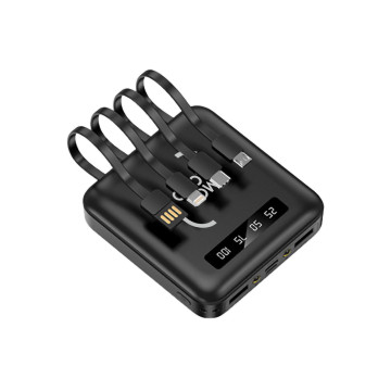 Batterie de secours avec 4 câbles 10000 mAh Akashi® couleur