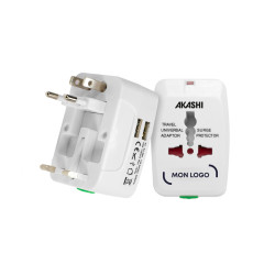 Adaptateur universel de voyage Akashi® blanc