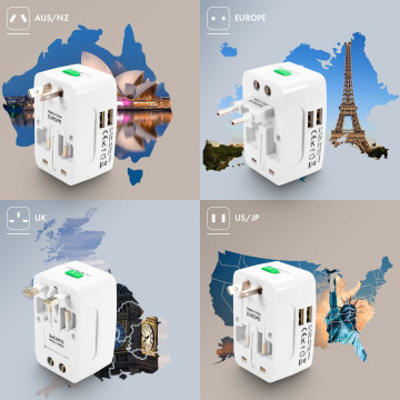 Adaptateur universel de voyage Akashi® blanc