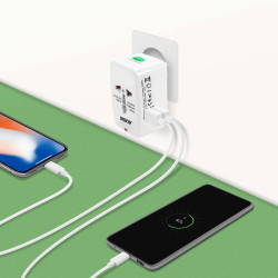 Adaptateur universel de voyage Akashi® blanc