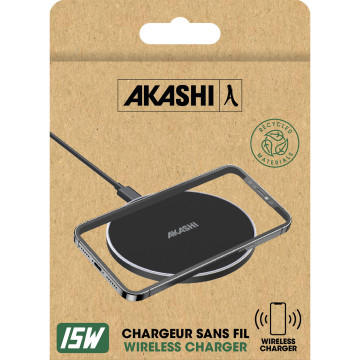Chargeur a induction ultra rapide 15 W en matériaux recyclés Akashi®