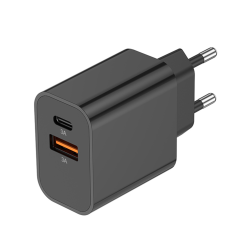 Chargeur secteur USB-C et USB-A 15W Akashi® couleur