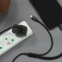 Chargeur secteur USB-C et USB-A 15W Akashi® couleur