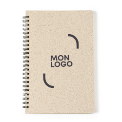 Carnet A5 à spirales avec couverture en paille de blé