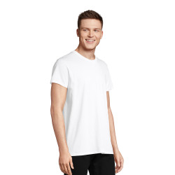 Tee-shirt mixte Sol's® en coton recyclé blanc Re Crusader