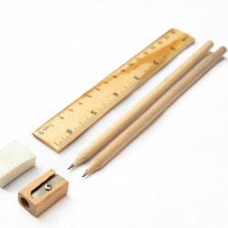 Set d'écriture 6 pièces en bois