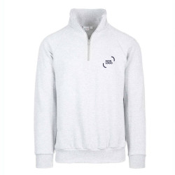 Sweat-shirt mixte col zippé Vesti® blanc