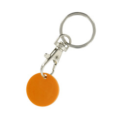 Porte-clés mousqueton et jeton ABS format 1 €