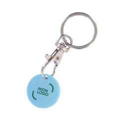 Porte-clés mousqueton et jeton ABS format 1 €
