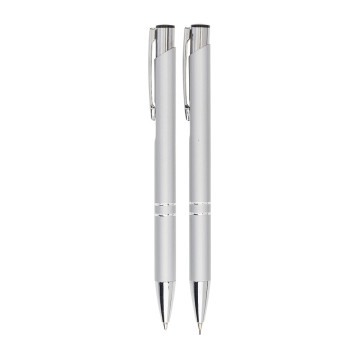 Parure stylo bille et porte-mine en métal