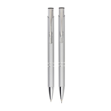 Parure stylo bille et porte-mine en métal