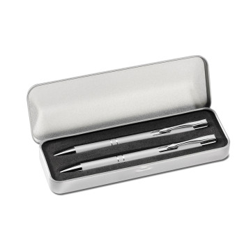 Parure stylo bille et porte-mine en métal