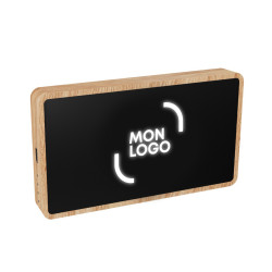 Powerbank SCX® en chêne avec logo lumineux