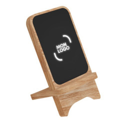 Support de chargement à induction SCX® en chêne avec logo lumineux