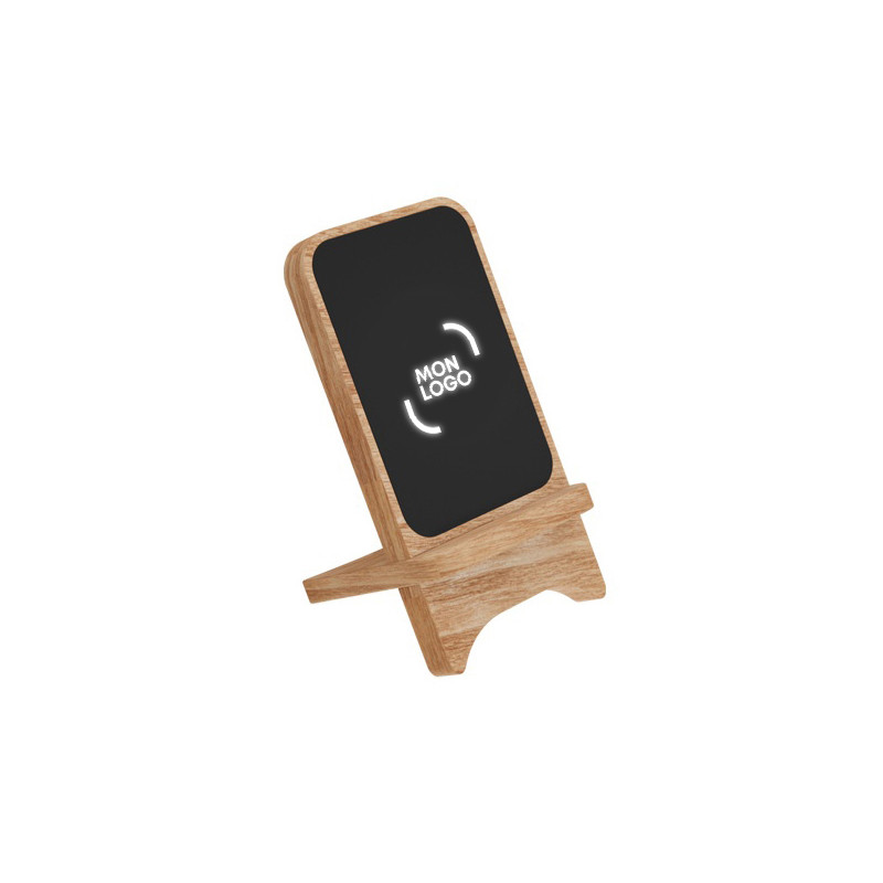 Support de chargement à induction SCX® en chêne avec logo lumineux
