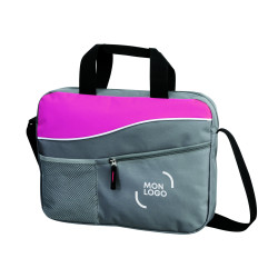 Porte-documents bicolore gris-fushia