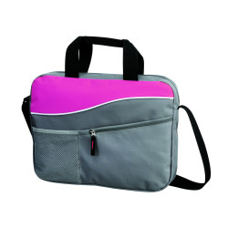 Porte-documents bicolore gris-fushia