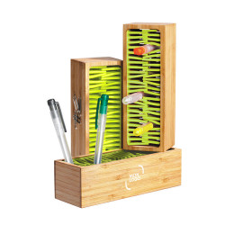 Pot à crayons en bambou vert anis