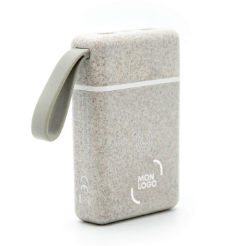 Batterie 5000 mAh et chargeur à induction en paille de blé