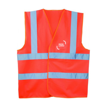 Gilet de sécurité baudrier adulte 120 g orange marq 1 coul et housse