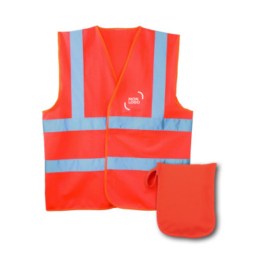 Gilet de sécurité baudrier adulte 120 g orange marq 1 coul et housse