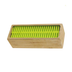 Pot à crayons en bambou vert anis